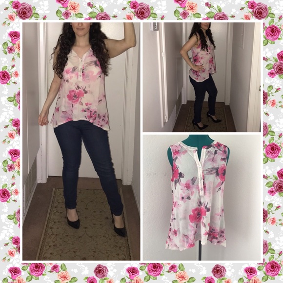 Sweet Pea Tops - SOLDlavender floral blouse by Sweet Pea by L